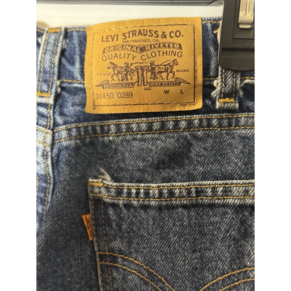 Vintage 97 Levi 31450 Youth Denim Pants Slim 12 Orange Tab Blue